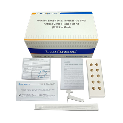 Γρίπη A+B/γρήγορη εξάρτηση covid-19 δοκιμής Combo αντιγόνων RSV κολλοειδής χρυσή κασέτα δοκιμής για την εγχώρια χρήση