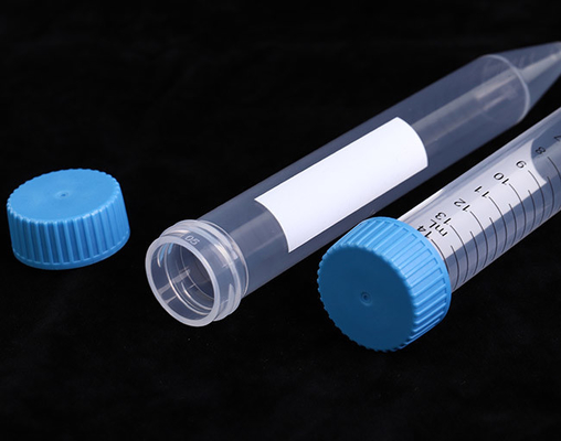 Διαφανείς κωνικοί σωλήνες φυγοκέντρησης 15 ml από πολυπροπυλένιο Ιατρικής ποιότητας